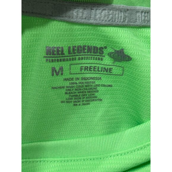 Reel Legends Freeline Green Long Sleeve Performance Shirt Sz Medium - Picture 5 of 8